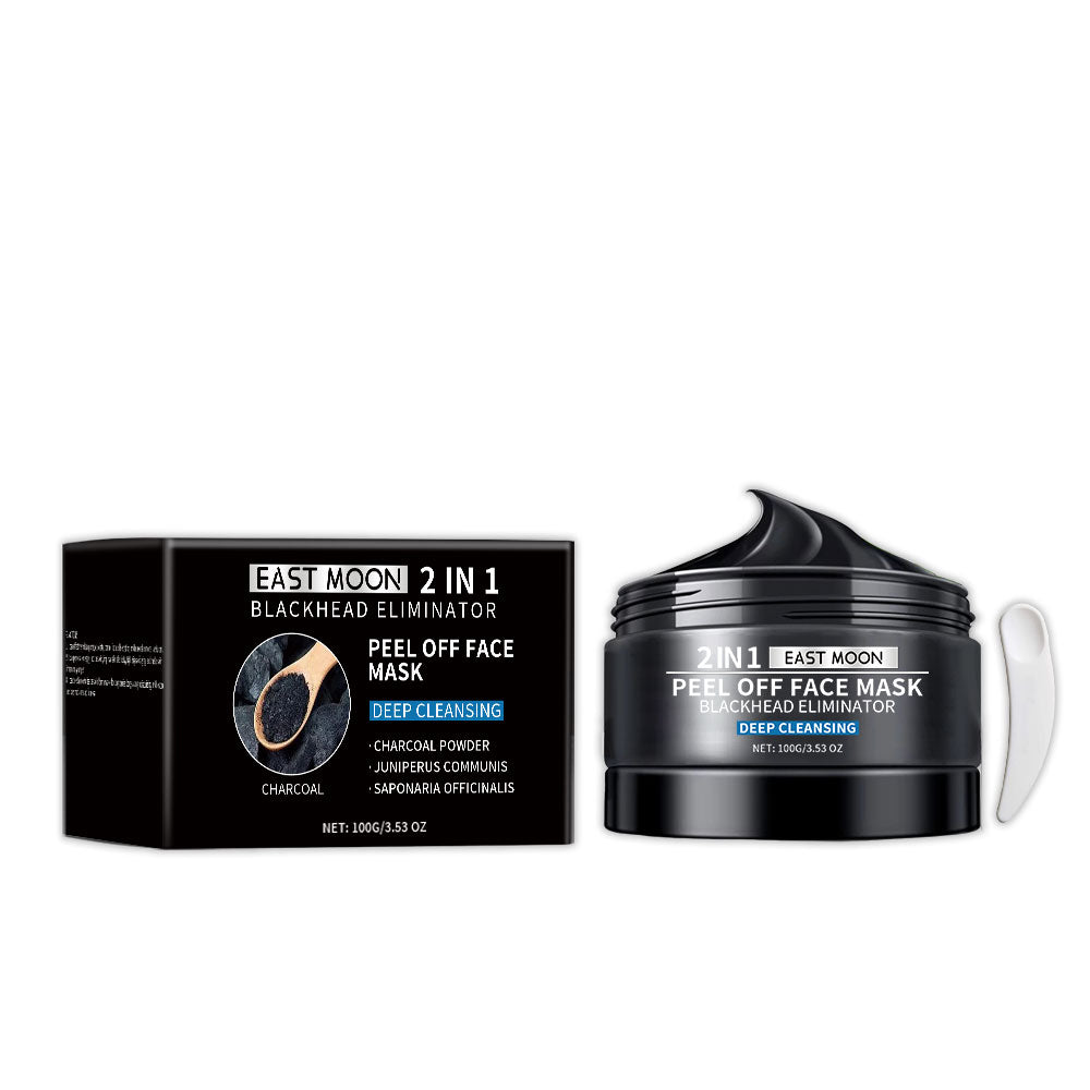 East Moon 2-in-1 Blackhead Eliminator Peel Off Face Mask packaging and container on a white background