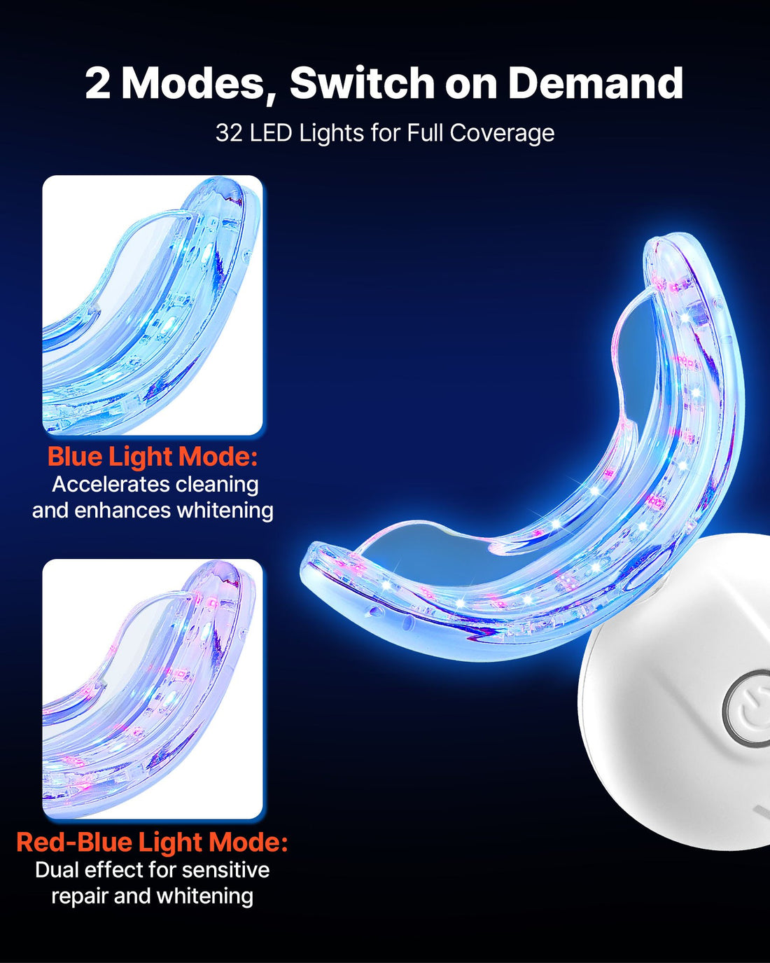 Teeth whitening system with LED device and accessories