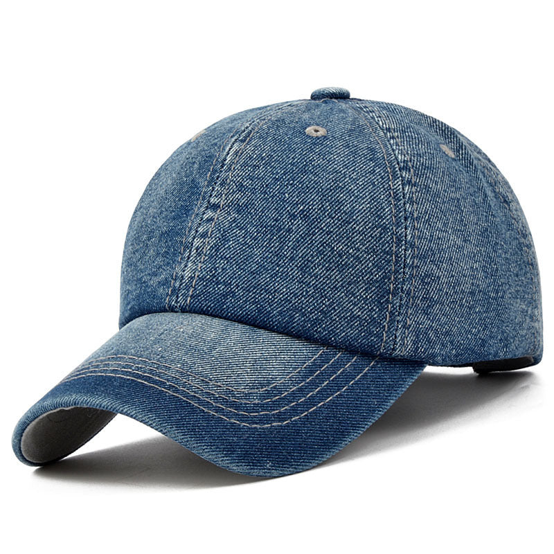 Casual denim baseball hat with a classic cap design