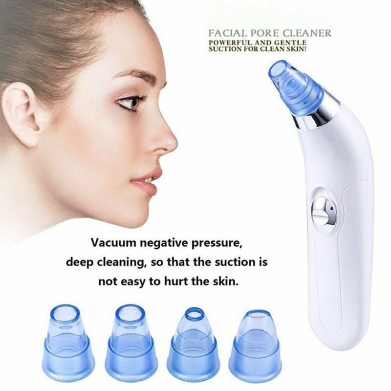 Facial pore cleaner with attachments on a white background