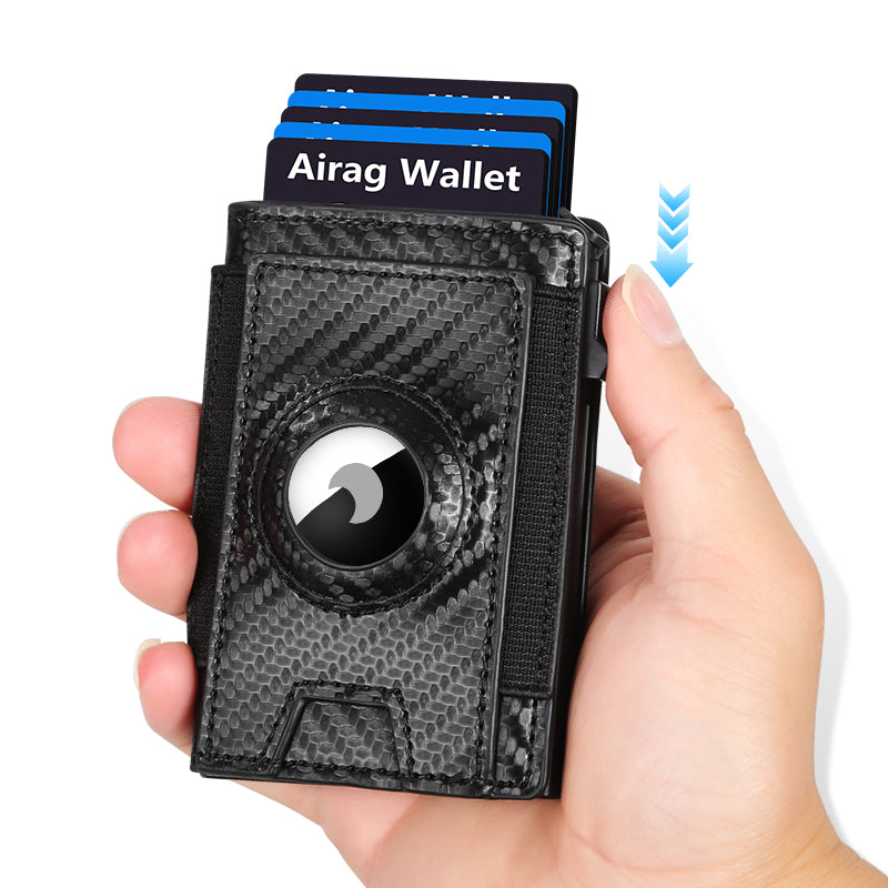 Front view of a slim RFID card wallet