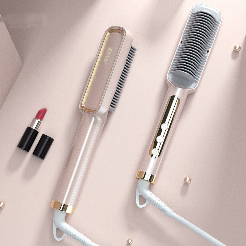 Ionic hair straightening comb used to style hair