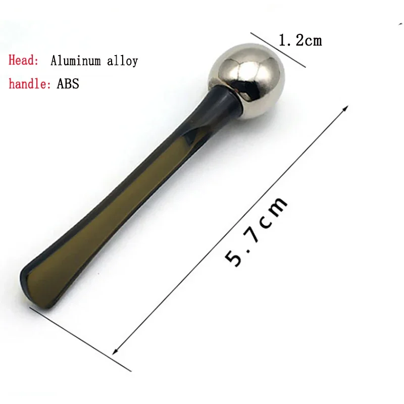Measurement chart of a metal ball with an ABS handle on a white background