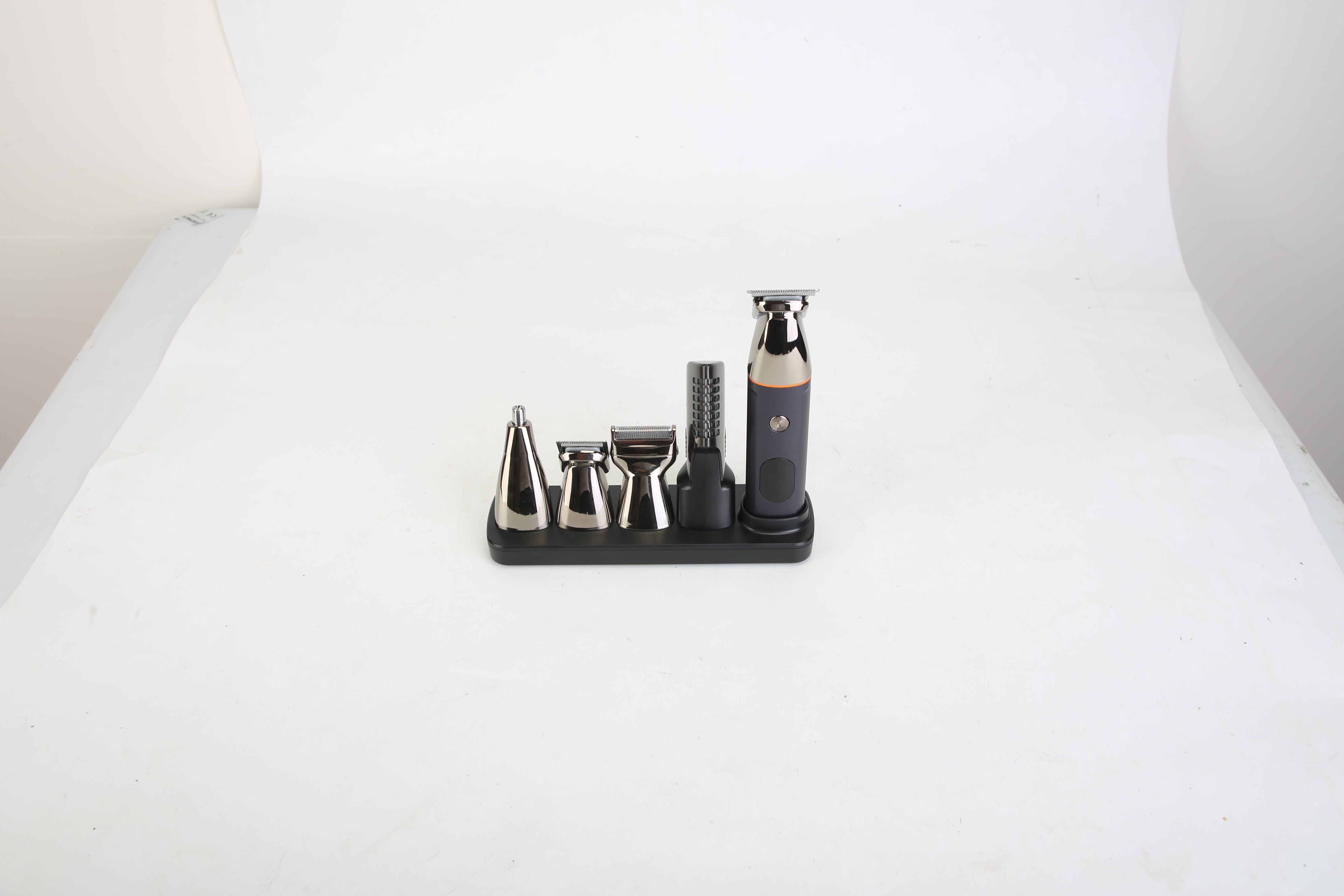 Set of grooming tools on a white surface