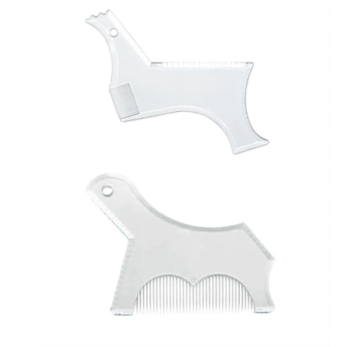 Two white hair styling tools with comb and brush sections on a white background