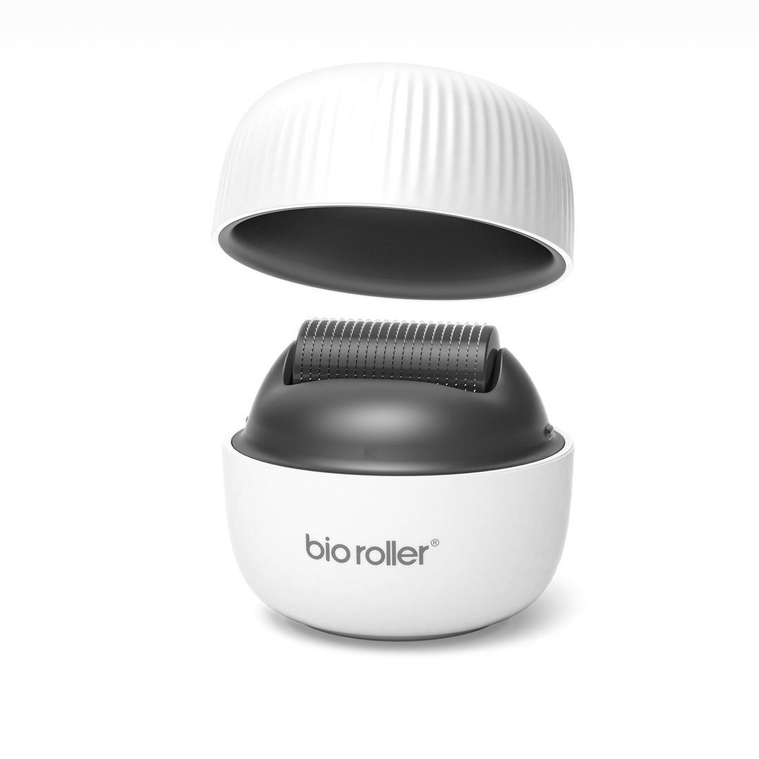 White and black bio roller on a white background