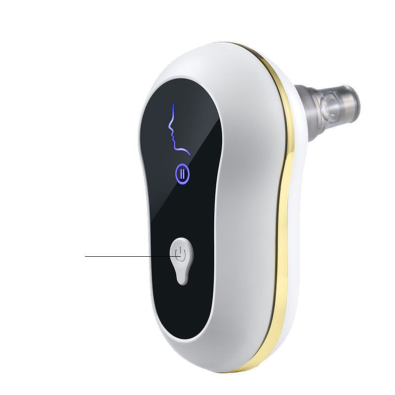 White and gold Bluetooth earbud on a white background