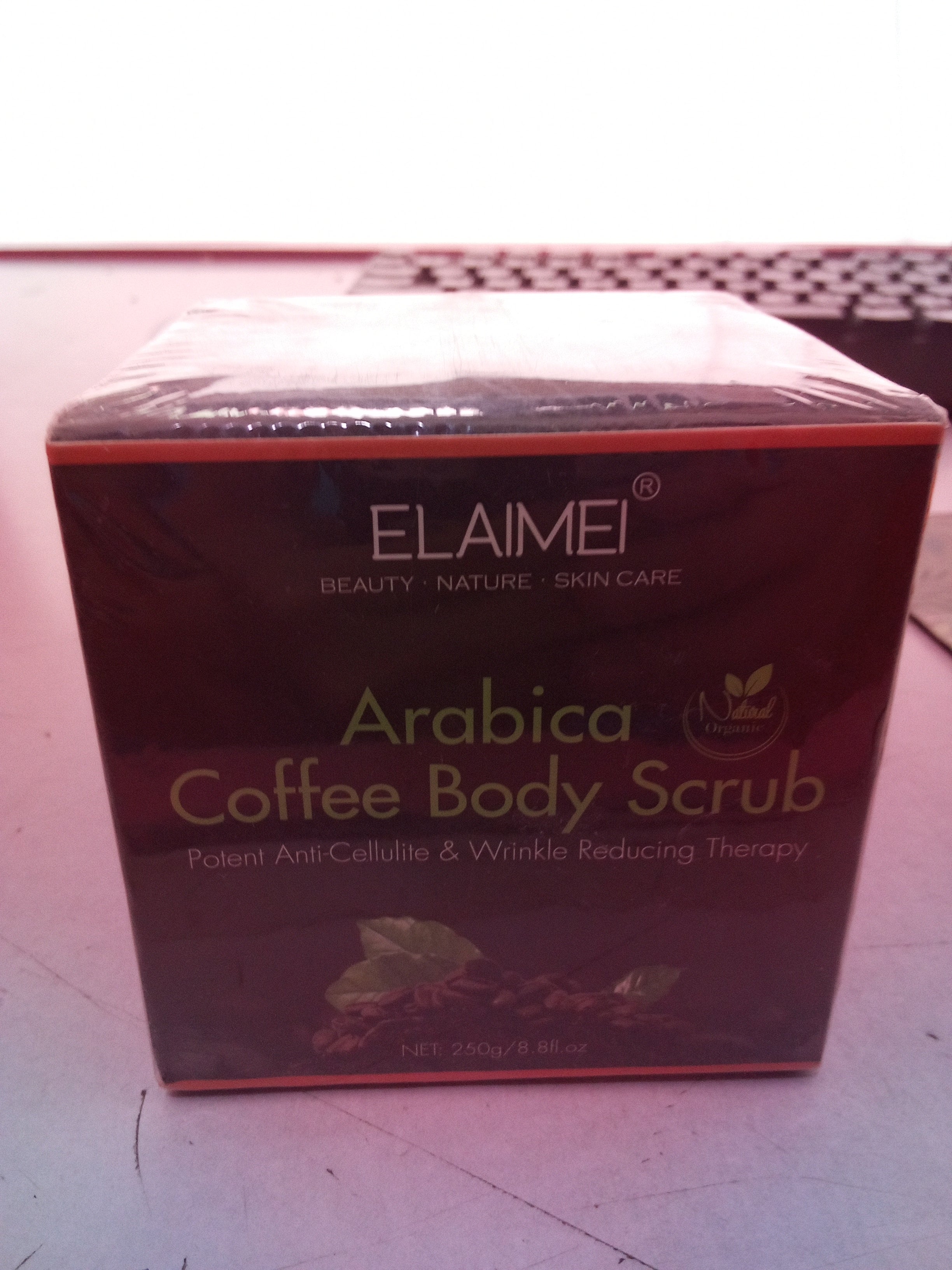 Body exfoliator with coffee for at-home skincare