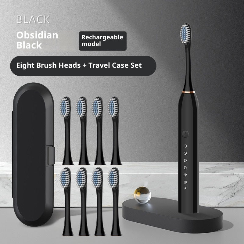 Close-up of the sonic toothbrush handle and controls