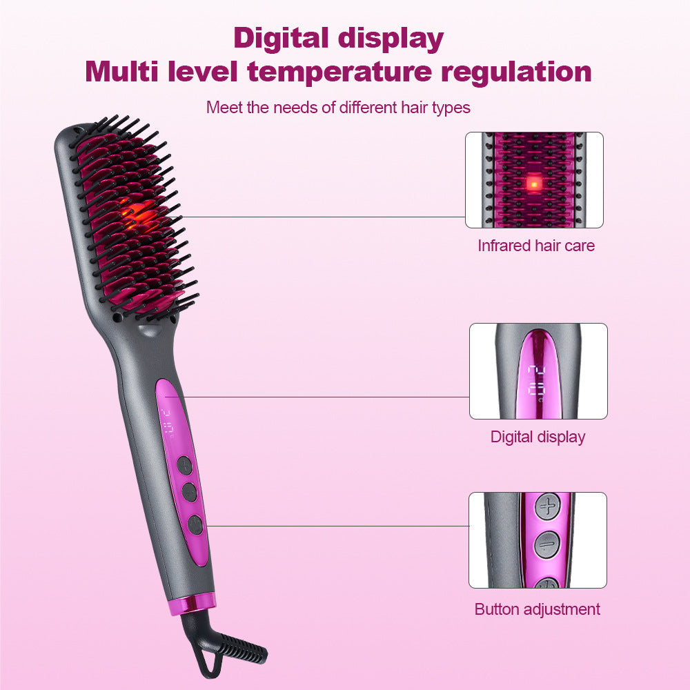 Hair straightening comb packaging and product contents, if shown