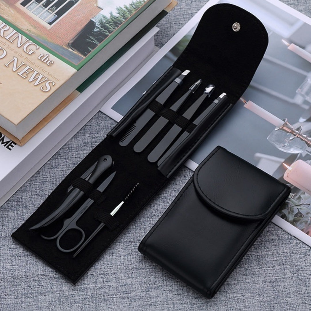 Precision eyebrow grooming kit for shaping and trimming brows