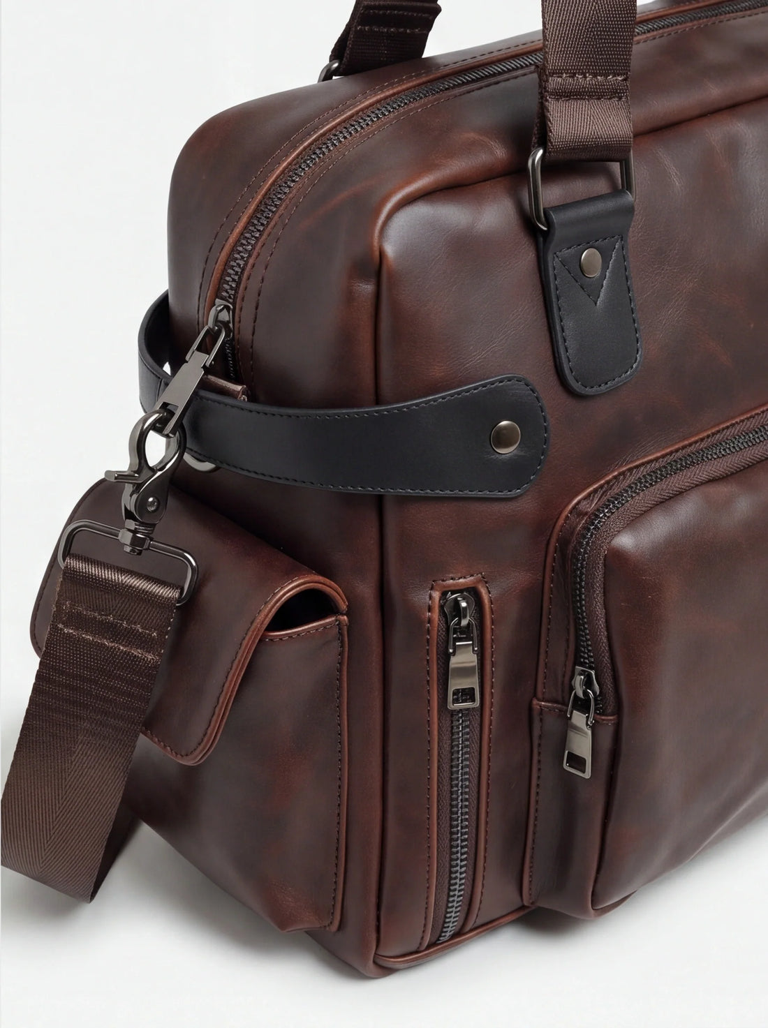 Crazy Horse Leather Crossbody Travel Bag