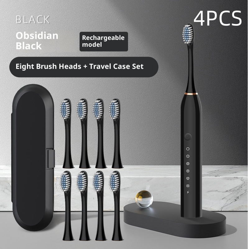 Sonic toothbrush handle and brush head product view