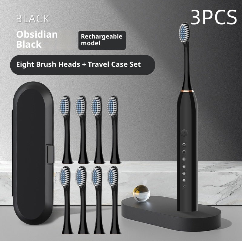 Sonic electric toothbrush shown alongside toothpaste