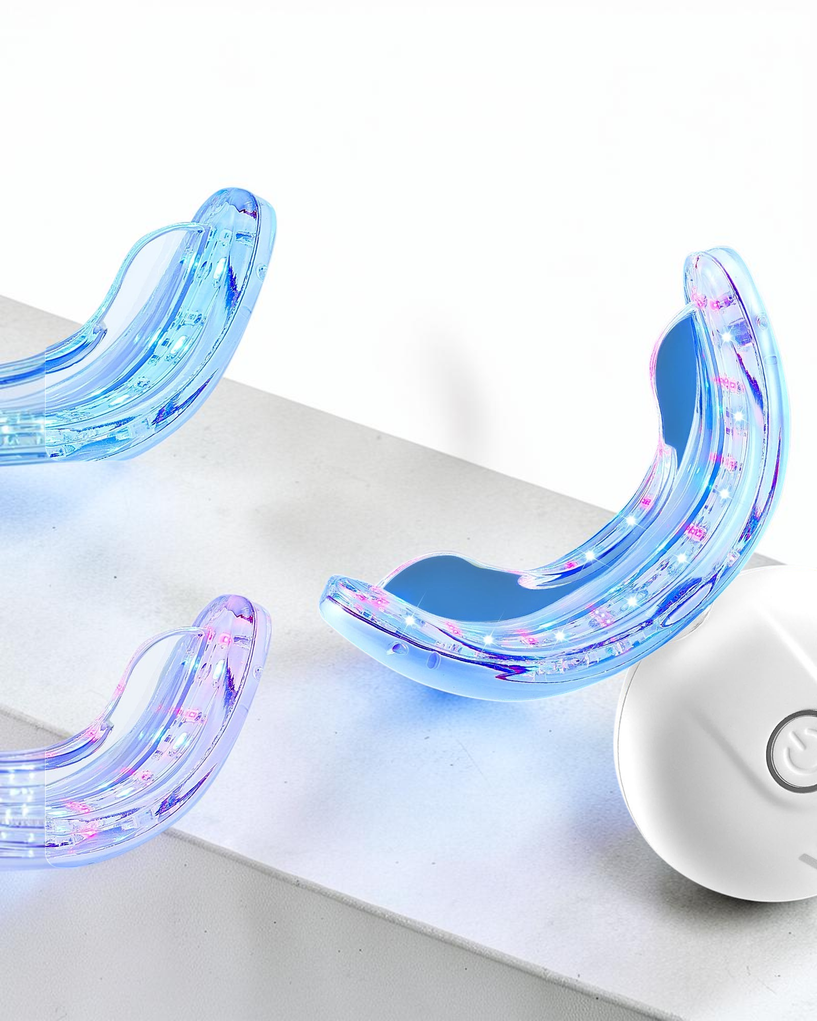 TheGromify 32-LED teeth whitening tray with blue light technology for gentle at-home dental brightening.