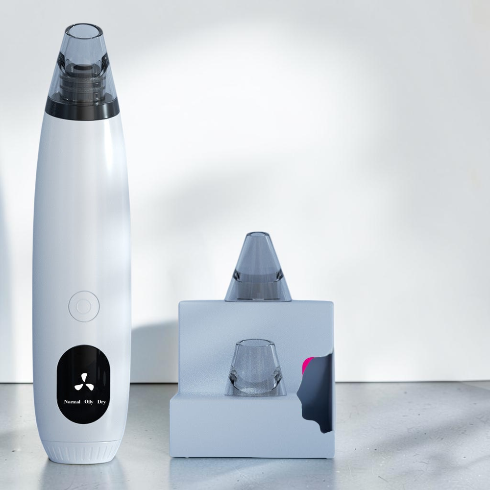 TheGromify electric pore vacuum for blackhead removal with digital display and interchangeable suction heads