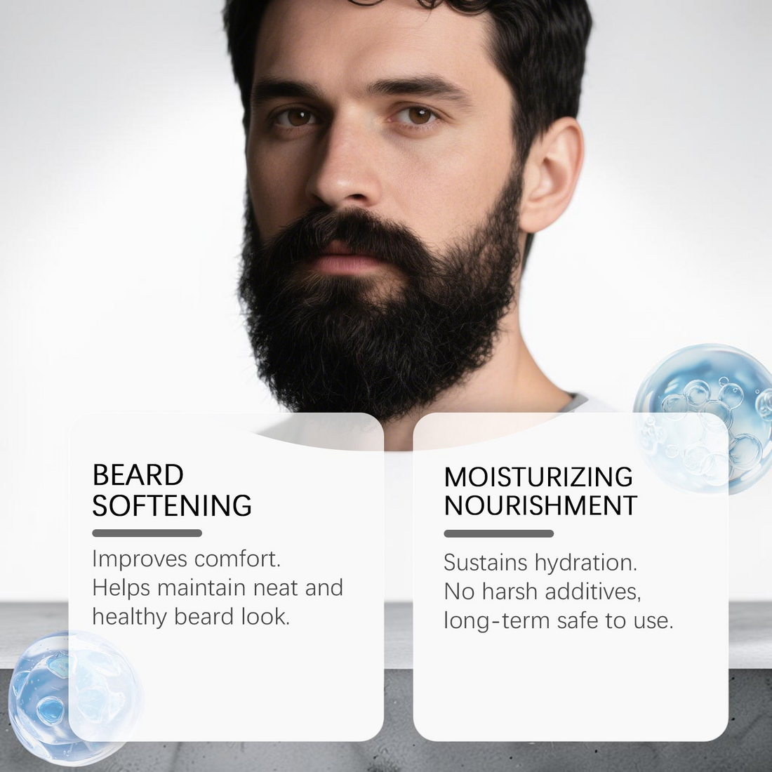 TheGromify Sandalwood and Vitamin E beard oil for moisturizing nourishment and softening of facial hair