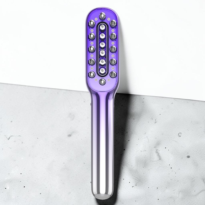 TheGromify vibrating red light hair growth comb with serum delivery system and scalp massage bristles