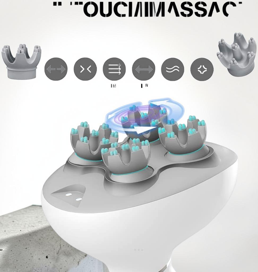 TheGromify wireless electric scalp massager with 3D kneading nodes for deep relaxation and improved circulation.