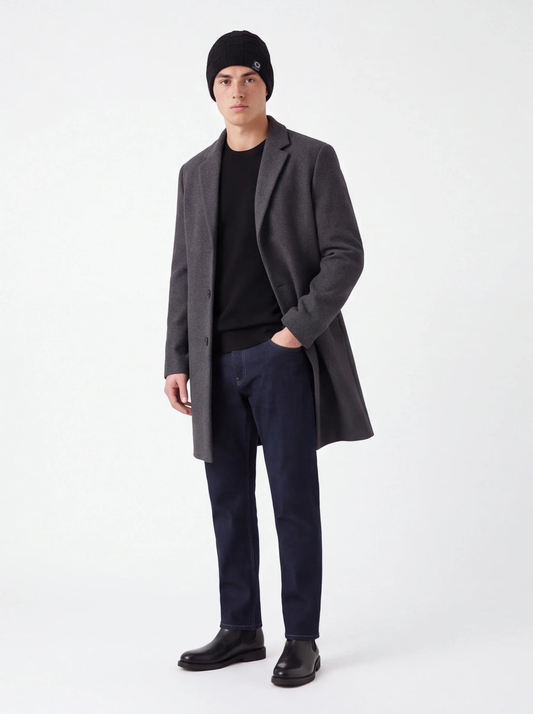 Thick Woolen Knit Beanie for Men